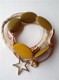 Conjunto de Pulseira Verde com Pingente