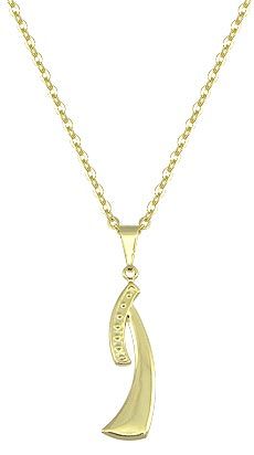 Gargantilha e pingente folheados a ouro.